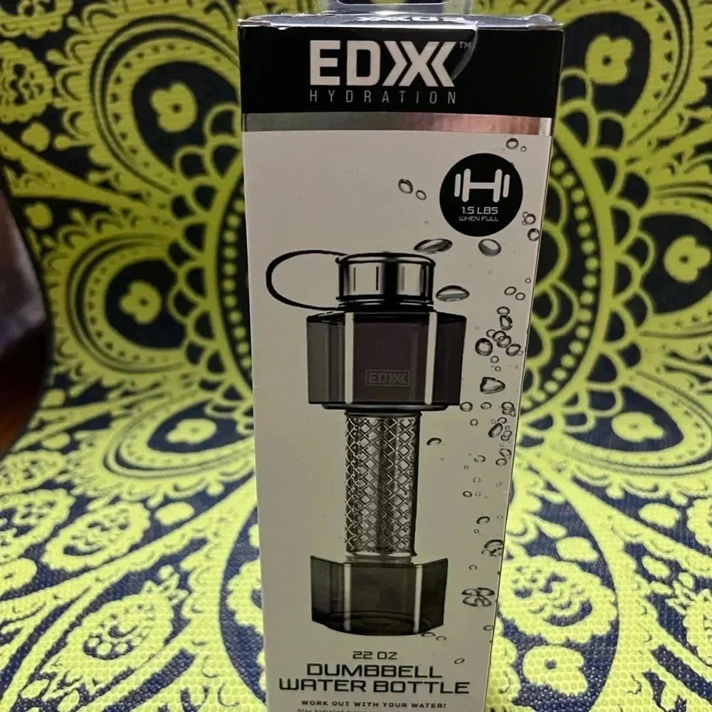 NEW EDX Hydration 22oz Dumbbell Water Bottle - Black